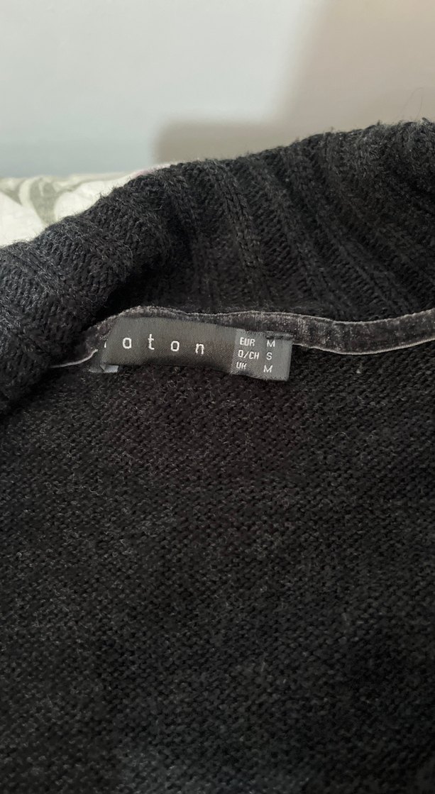 Gri Düğmeli Uzun Triko Kadın Kaban tarzı hırka - Görsel 3