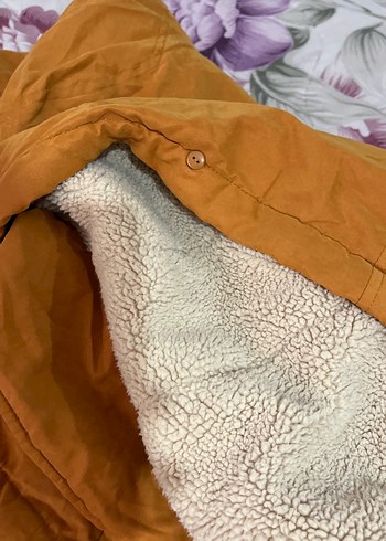 Düğmeli turuncu kahve tonları mont - Görsel 3