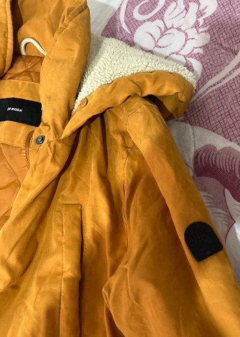 Düğmeli turuncu kahve tonları mont - Görsel 2