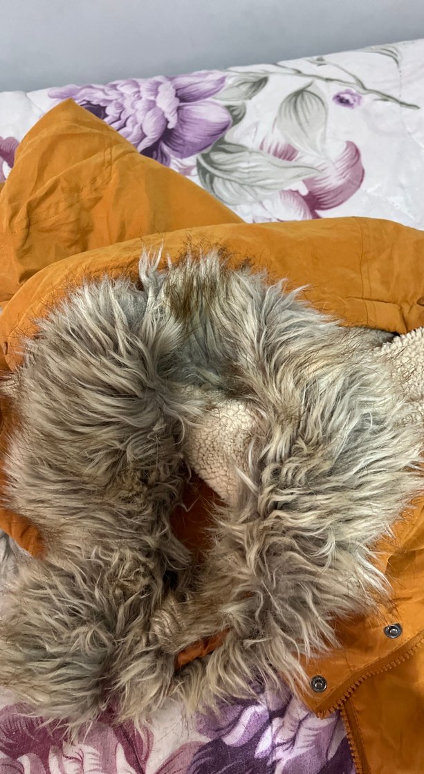 Düğmeli turuncu kahve tonları mont - Görsel 4