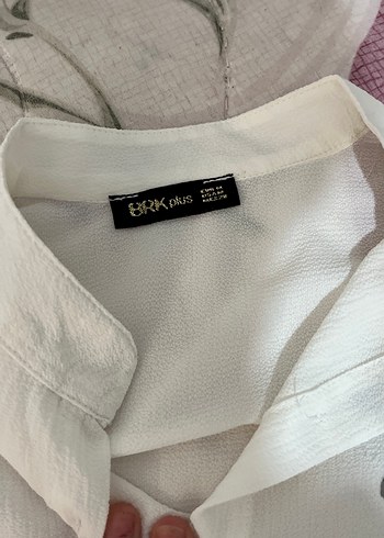 Nakışlı Beyaz Pamuklu Kadın Gömlek - Görsel 3