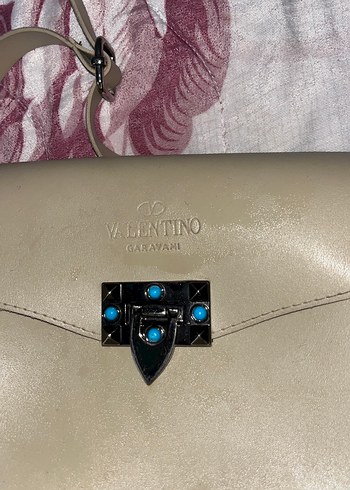 Bej Deri Kadın Omuz Çantası valentino - Görsel 2