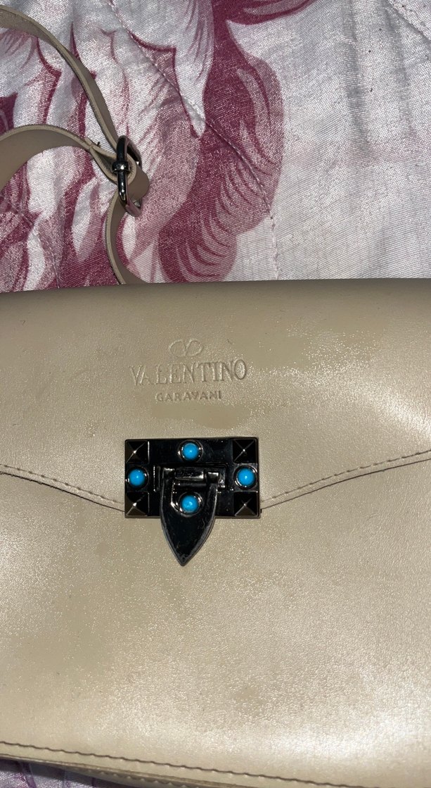 Bej Deri Kadın Omuz Çantası valentino - Görsel 2