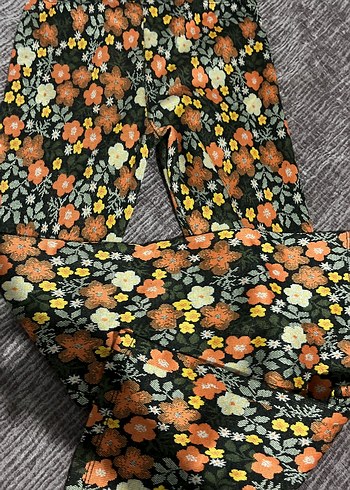 Çiçek Desenli Bohem çocuk 
 Keten Pantolon - Görsel 4