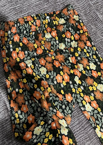 Çiçek Desenli Bohem çocuk 
 Keten Pantolon - Görsel 2