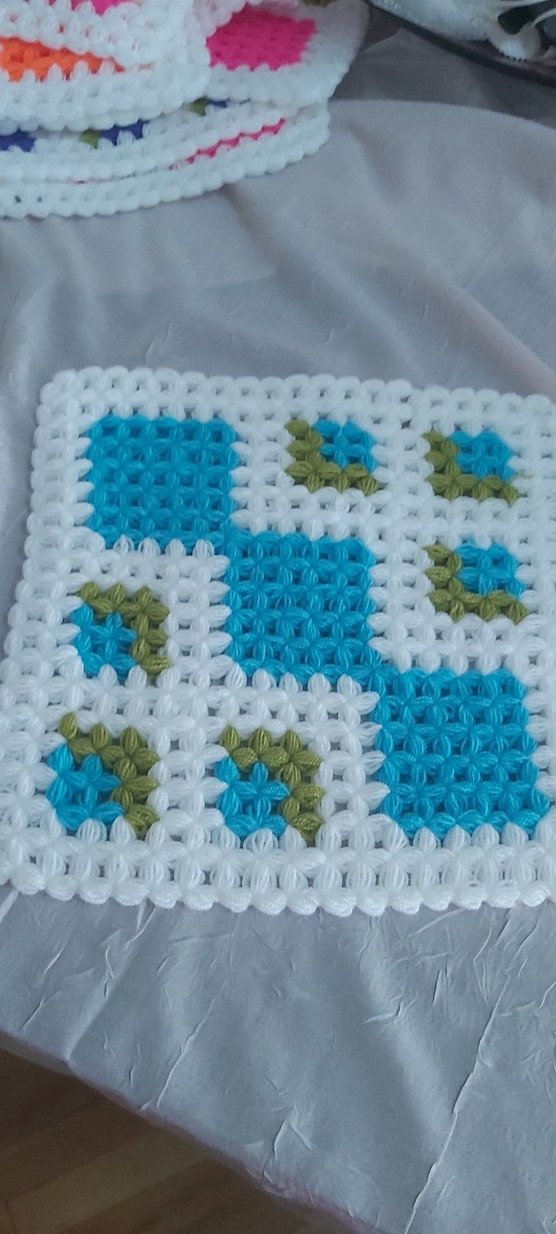 Renkli Örgü Banyo  lifi - Görsel 4