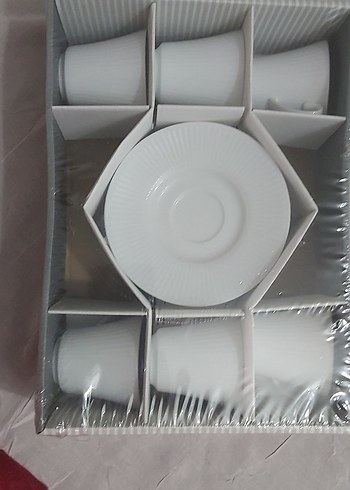 Beyaz Kahve Fincanı ve Tabağı Seti 6 kişilik - Görsel 2