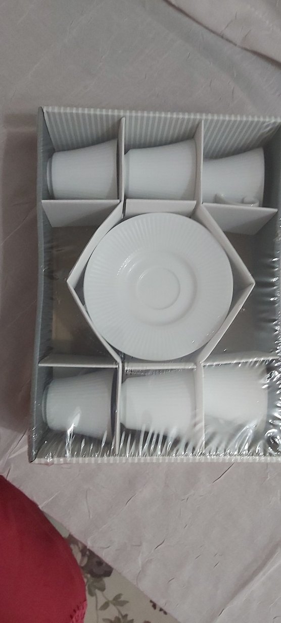 Beyaz Kahve Fincanı ve Tabağı Seti 6 kişilik - Görsel 2