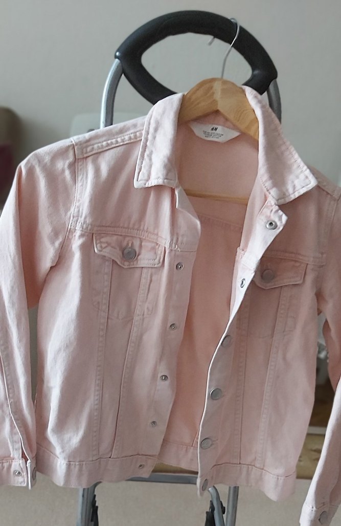 Kız Çocuk Pembe Denim Ceket - Görsel 3
