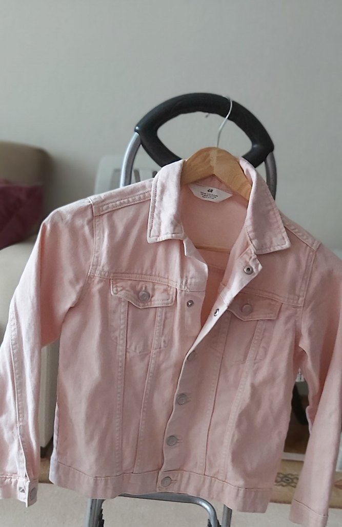 Kız Çocuk Pembe Denim Ceket - Görsel 2