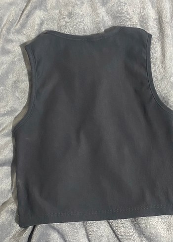 Zara Gri Kadın Sporcu Atlet Crop Top