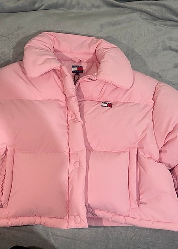 Tommy Hilfiger Tommy Jeans Pembe Düğmeli Midi Mont