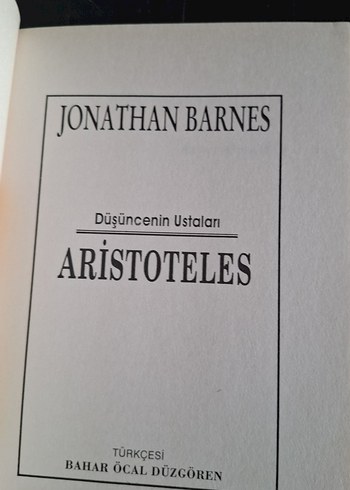  Beden Aristoteles - Düşüncenin Ustaları Jonathan Barmes