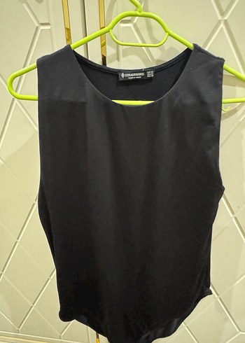 xl Beden Siyah Yüksek Yakalı Kolsuz Body