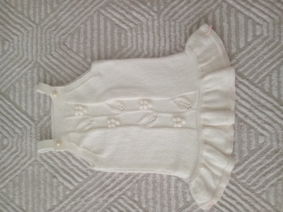 Kız Çocuk Nakışlı Kolsuz Örgü Elbise - Görsel 2