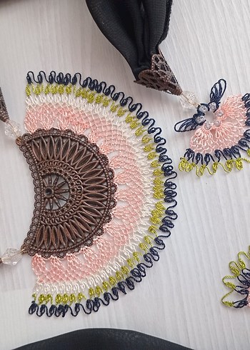 Boncuk İşlemeli Bohem Kadın Fular - Görsel 3