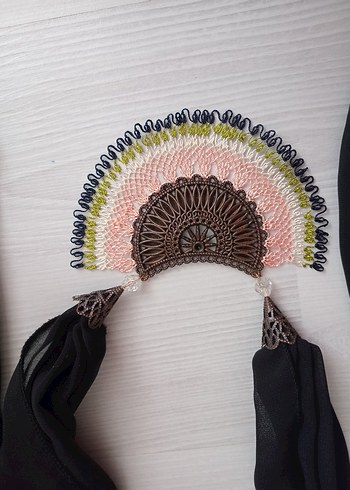 Boncuk İşlemeli Bohem Kadın Fular - Görsel 4