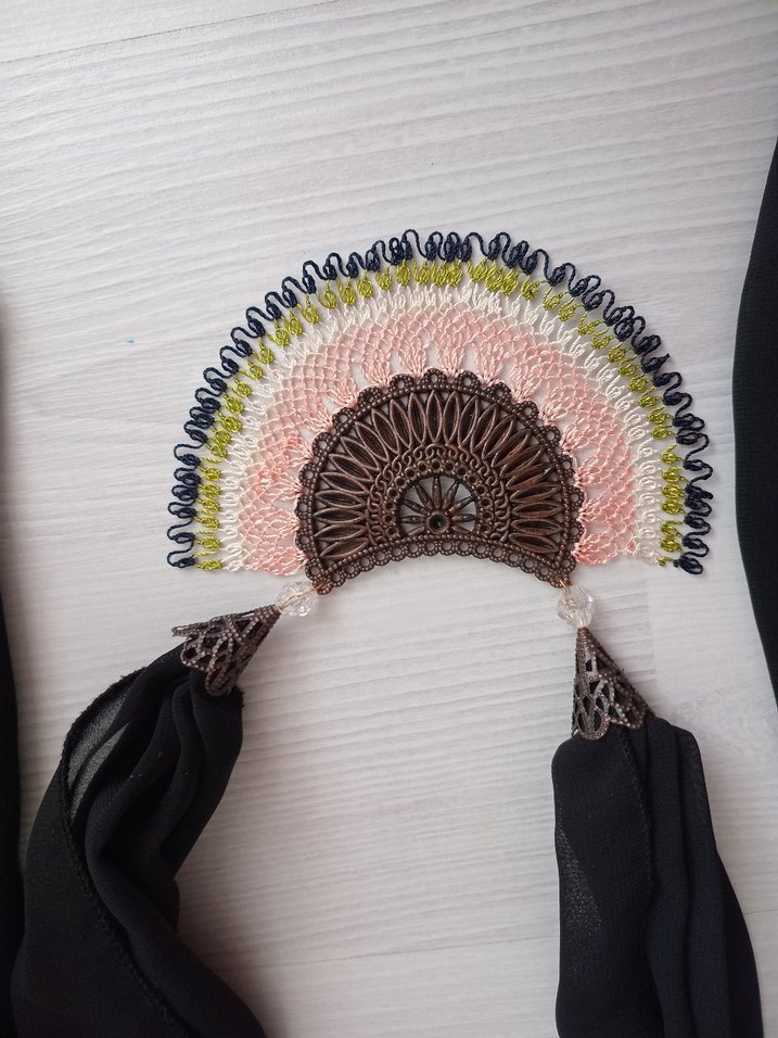 Boncuk İşlemeli Bohem Kadın Fular - Görsel 4