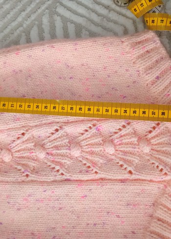 Kız Çocuk Toz Pembe Örgü Tulum - Görsel 2