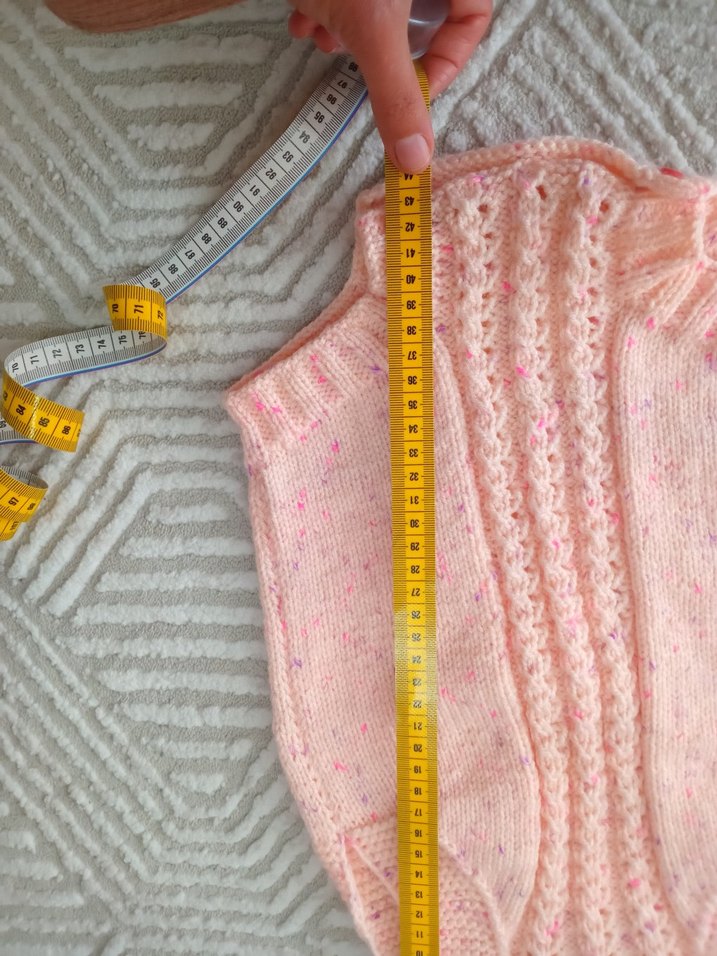 Kız Çocuk Toz Pembe Örgü Tulum - Görsel 2