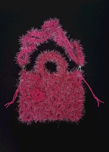 Pembe Örgü Kadın Çanta (yeni)
