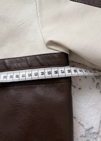 Kahverengi Deri Biker Ceket - Görsel 3