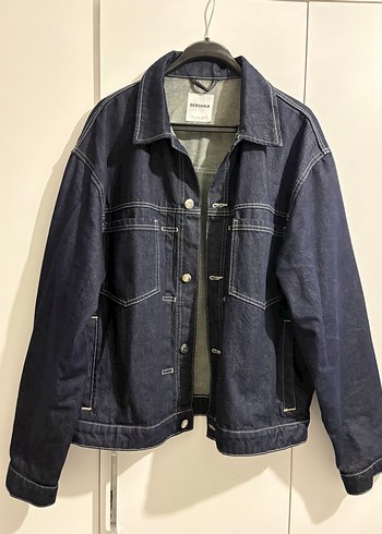 Bershka Lacivert Kot Ceket