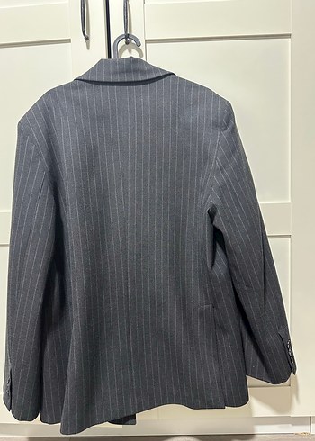 s Beden gri Renk Xs-S beden Zara Gri Çizgili Düğmeli Blazer Ceket