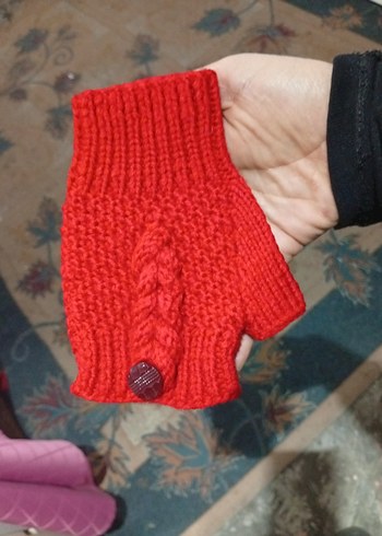 Kırmızı Örgü Eldivenleri tozluk Bere Seti - Görsel 3