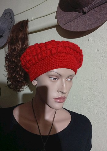 Kırmızı Örgü Eldivenleri tozluk Bere Seti - Görsel 7