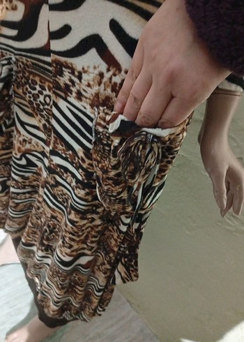 adil ışık leopar Desenli Uzun Elbise - Görsel 6