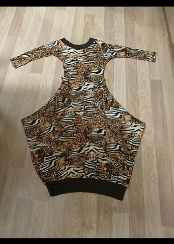 adil ışık leopar Desenli Uzun Elbise - Görsel 5