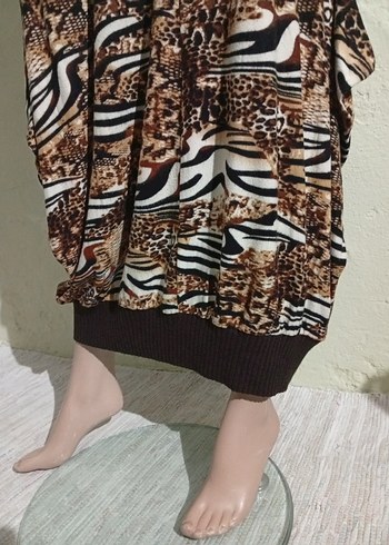 adil ışık leopar Desenli Uzun Elbise - Görsel 7