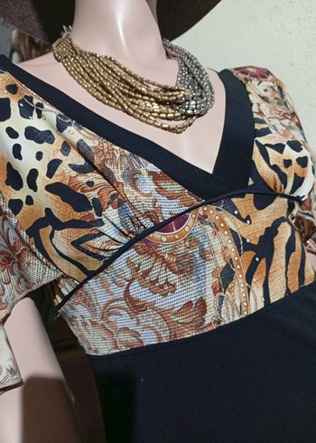 Adil ışık Bohem Tarz V Yaka Tunik - Görsel 4