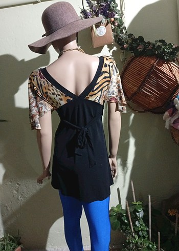 Adil ışık Bohem Tarz V Yaka Tunik - Görsel 2