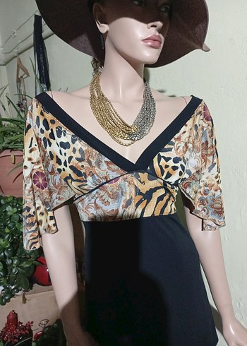 Adil ışık Bohem Tarz V Yaka Tunik - Görsel 5