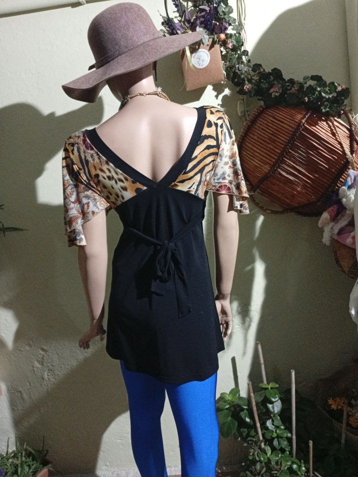 Adil ışık Bohem Tarz V Yaka Tunik - Görsel 2