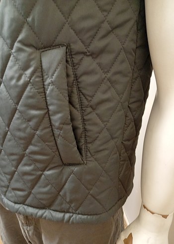 Gri Nakışlı Fermuarlı Erkek Yelek - Görsel 3