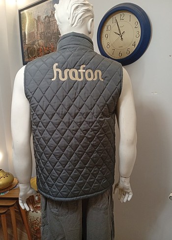 Gri Nakışlı Fermuarlı Erkek Yelek - Görsel 2