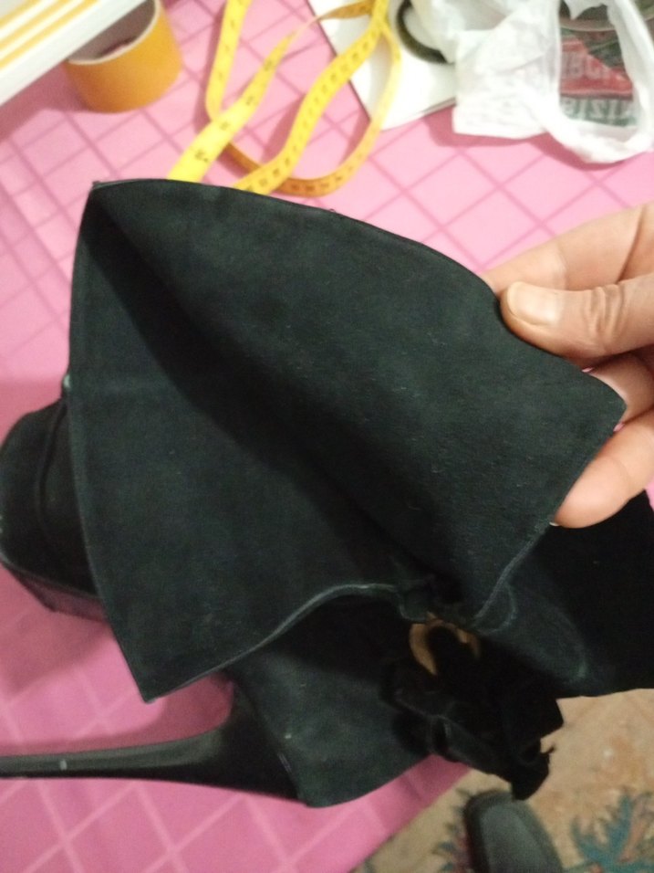 Siyah Süet Dizüstü Topuklu Kadın Çizme - Görsel 3