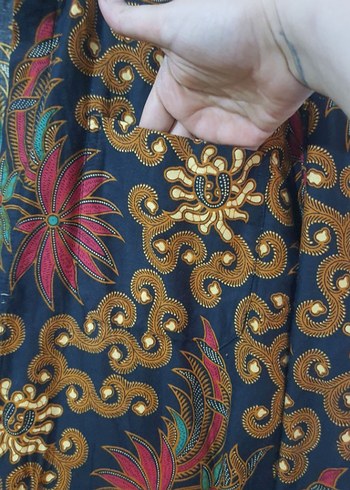 vintage Bohem Çok Renkli Uzun Kollu Gömlek - Görsel 3