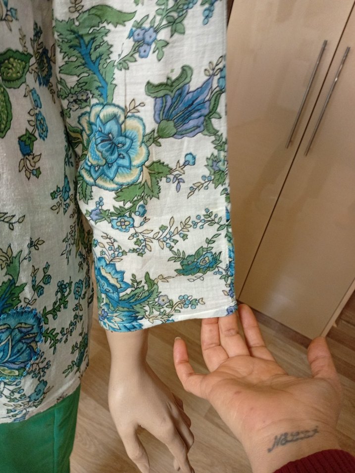 Bohem Çiçek Desenli Düğmeli Uzun Kollu Gömlek - Görsel 4