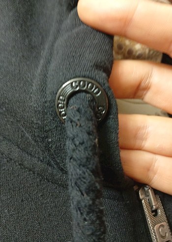 Siyah Fermuarlı Kapüşonlu Sweatshirt - Görsel 4