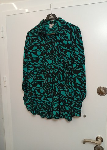 italyan bohem  Turkuaz Desenli Kadın Gömlek - Görsel 6
