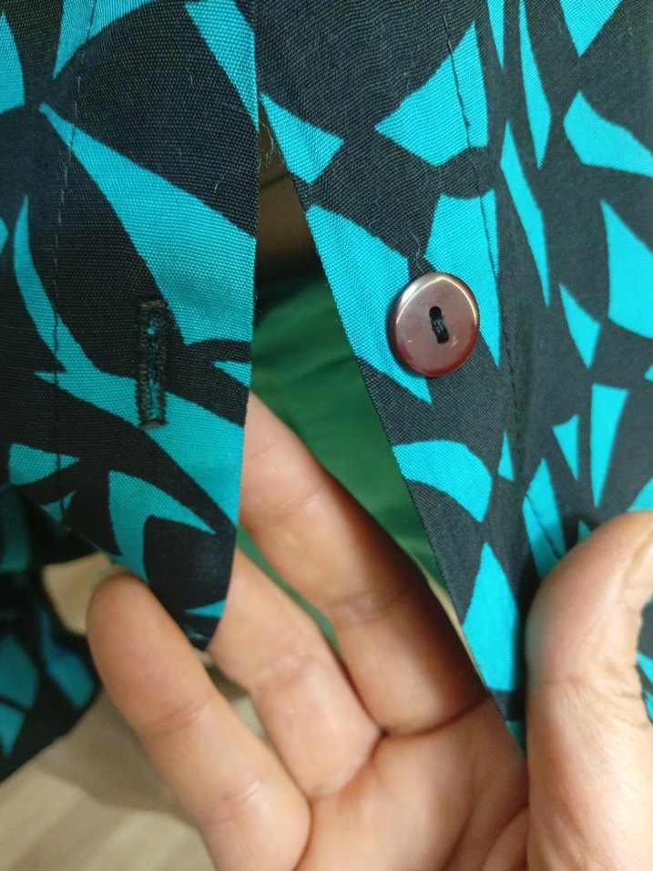 italyan bohem  Turkuaz Desenli Kadın Gömlek - Görsel 5