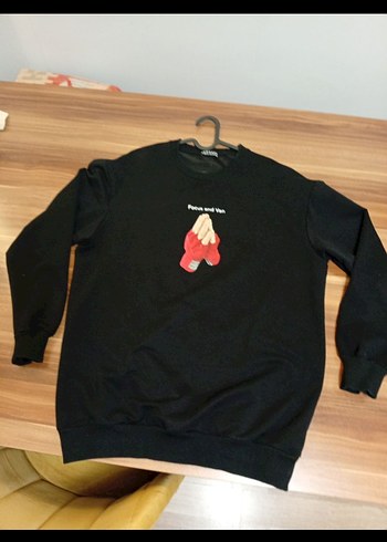 Siyah Baskılı Kadın Sweatshirt - Görsel 2