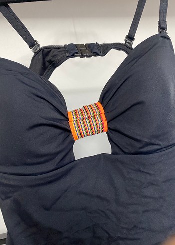 Tokalı Askılı Gri Kadın Mayo - Görsel 3