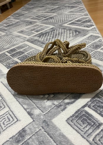 Diğer Bej Örgü Bohem Kadın Sandalet