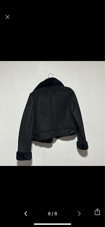 xs Beden Stradivarius suni deri kürk biker ceket