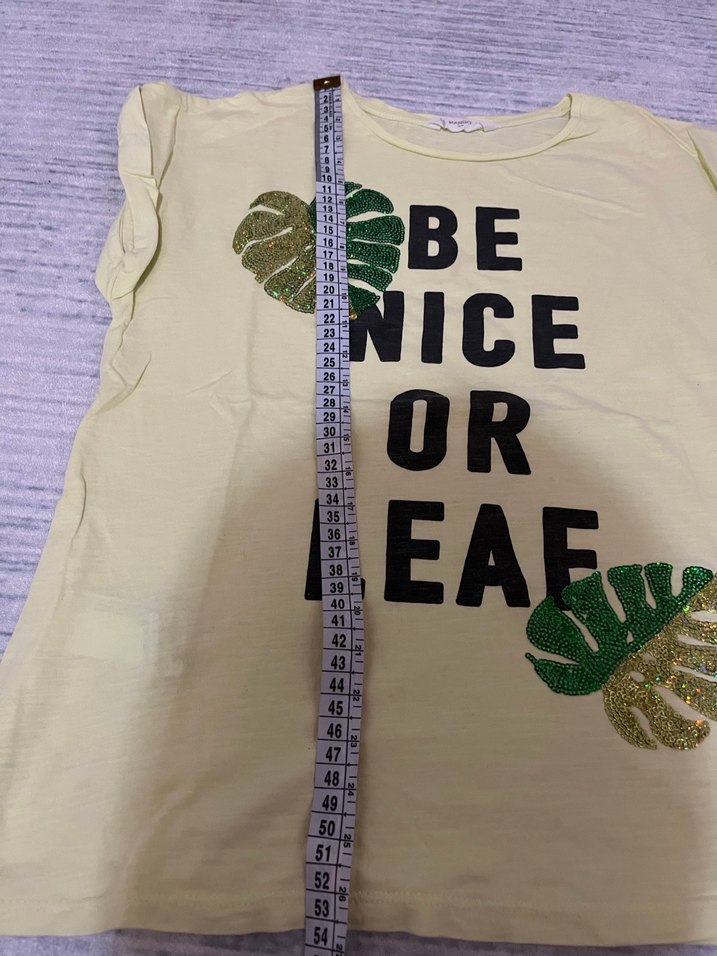 Kız Çocuk Yeşil Baskılı Tişört - Görsel 4